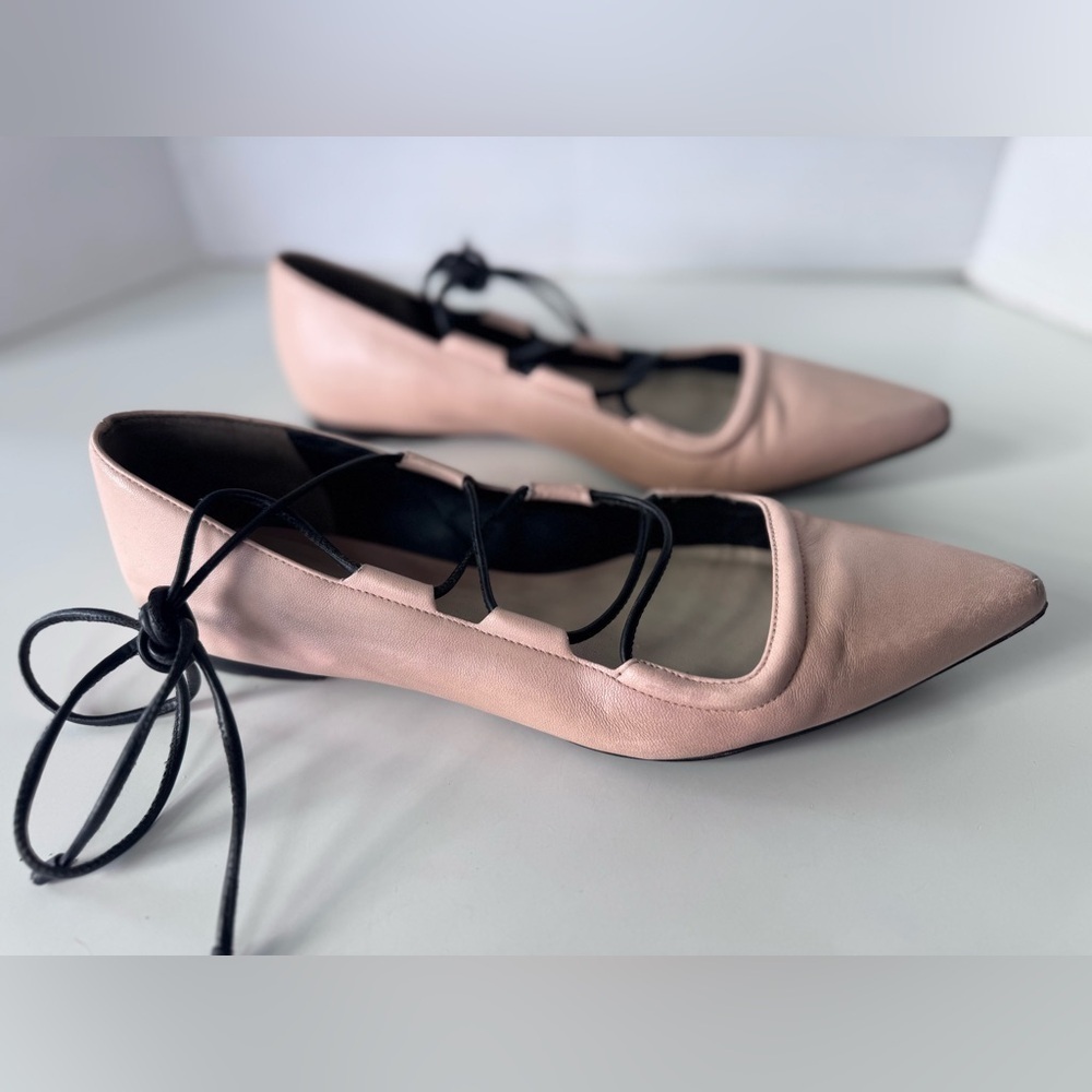 3.1 Phillip Lim Pointy Lace Up Wrap Around Ballet Flats Shoes Women’s Size 40 - Picture 3 of 11
